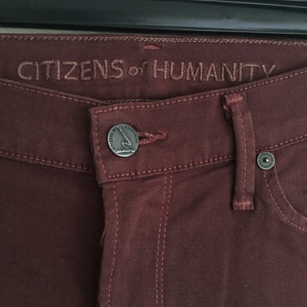 CITIZENS OF HUMANITY Maroon Ava Lowrise Jeans 27 - Picture 7 of 16